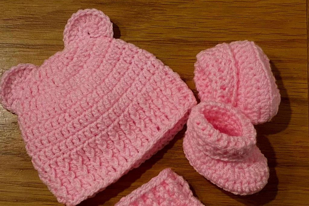 Baby Cardigan, Hat and Booties set - Multiple Colours.