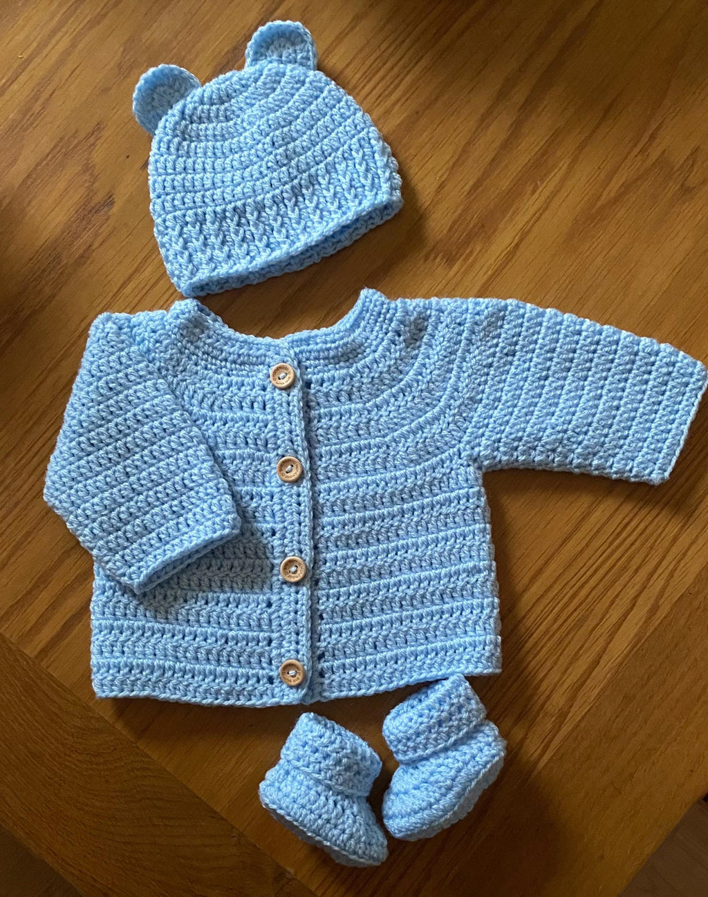 Baby Cardigan, Hat and Booties set - Multiple Colours.