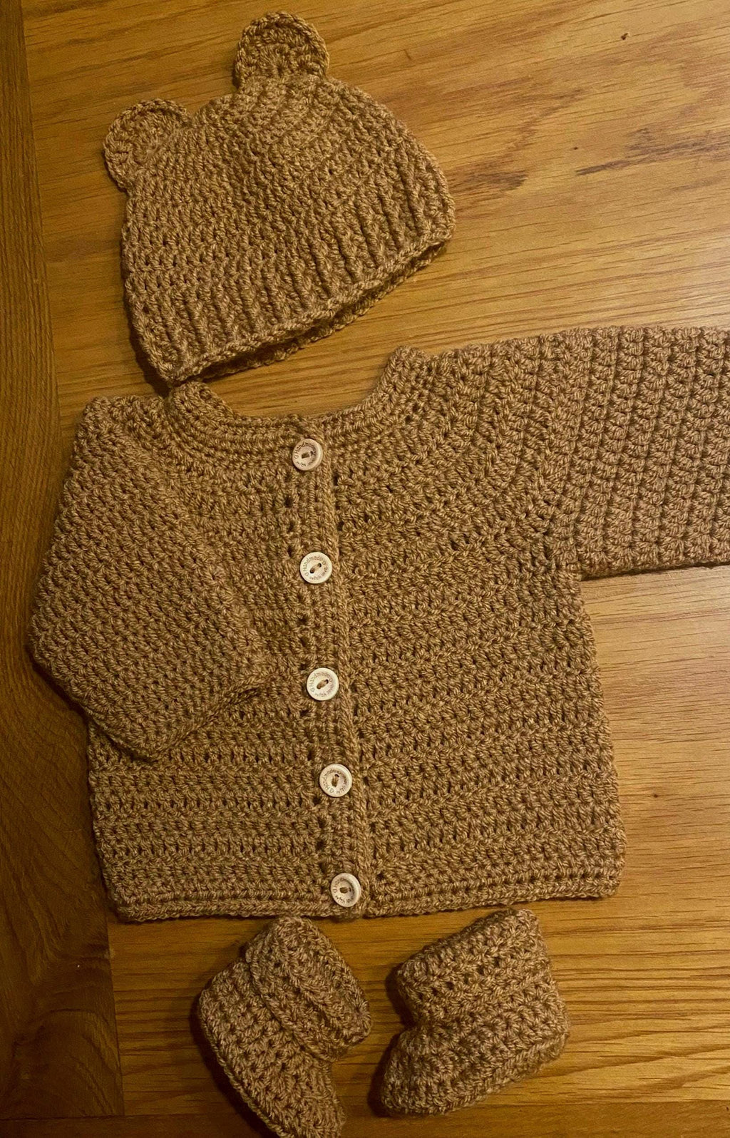 Baby Cardigan, Hat and Booties set - Multiple Colours.