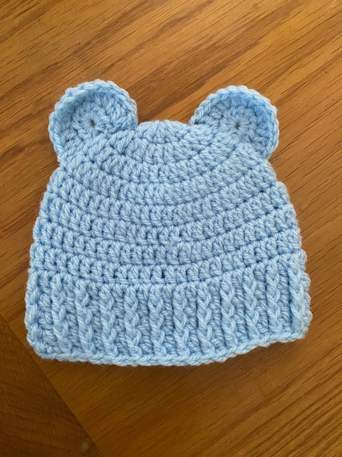 Baby Crochet Beanie Hat - Multiple Colours