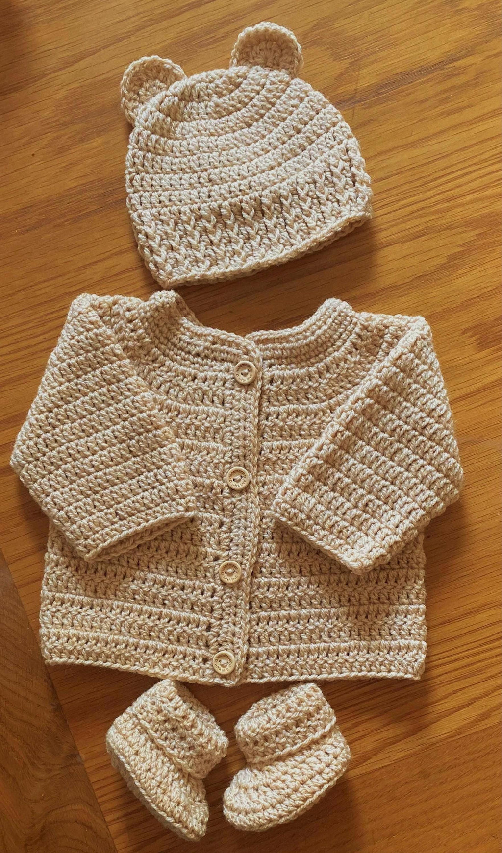 Baby Cardigan, Hat and Booties set - Multiple Colours.